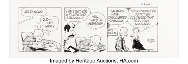 Jerry Scott and Jim Borgman Zits Daily Comic Strip Original Art dated 10-8-18 (King Features Syndicate, 2018). | Heritage