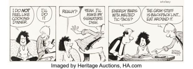 Jerry Scott and Jim Borgman Zits [Jeremy Cooks Dinner] Daily Comic Strip Original Art dated 10-13-17 (King Features Syndicate, 2017). | Heritage