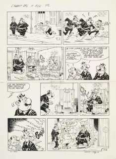 KOX Daniel - Lot 700 - Agent 212 Gag 355 en une planche Encre de chine signée...