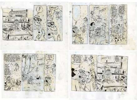 Vuillemin, Philippe - 4x Demi-planche originale - Les Sales Blagues - Le fonctionnaire - (1998) | Catawiki