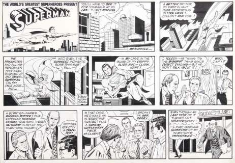 Superman | Planche Ã  l’encre de Chine et Ã  la gouache blanc… | Banque Dessinée