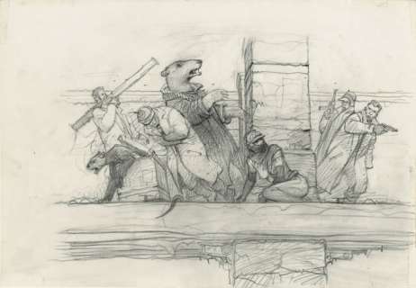 *Enki Bilal Né En 1951 Imbroglio - Transit Crayon de Papier Sur Calque Pour Un Dessin Réalisé Pour Le Concept Â«Transitâ». Dess... | Imbroglio - Transit | Artcurial