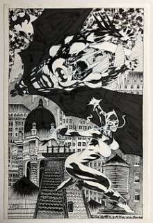 Batman - Batman & Catwoman Pinup/Commission by Kelley Jones - Loose page - Original Art - (2013) | Catawiki