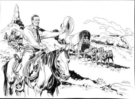 Tex - G. Ticci - illustrazione originale "Il cammino della speranza" - Loose page | Catawiki