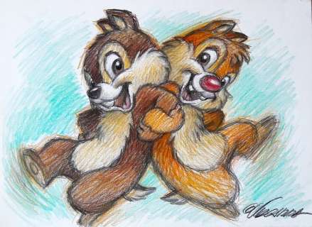 Chip ’n’ Dale - Original Drawing - Joan Vizcarra - Original Art | Catawiki