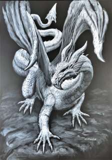 Ciruelo Cabral - Original painting 70 x 50 cm - Dragon D311 - Watercolor - Original Art | Catawiki
