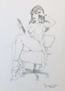 Giovanna Casotto - illustrazione originale a matita - firmata - Loose page (2020) | Catawiki