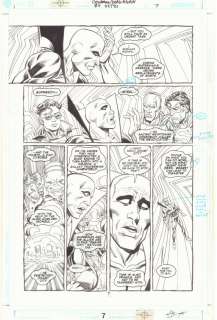 Mark Bright, Rick Burchett - deadman: dead again #4 p. 7 - deadman, superboy, steel, eradicator, cyborg, and mongul - 2001 signed