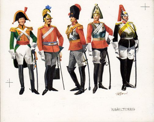 Ferdinando Tacconi | Uniformi Esercito inglese: Guardie ed Ufficiali a Cavallo 1809-1890 | Tavole Originali