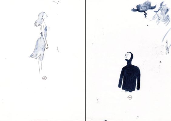 Gipi | Pattinatori (disegni per la sigla del programma tv “L’Era glaciale” | Tavole Originali
