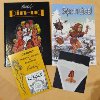 François Walthéry - Pin-up + String + Carnet croquis + Sortilège (collectif) - First edition - (2010) | Catawiki