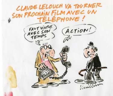 Vuillemin, Philippe Rough + mise en couleur originale - Lelouch filme Ã  l’enterrement de Johnny (2017) | Catawiki