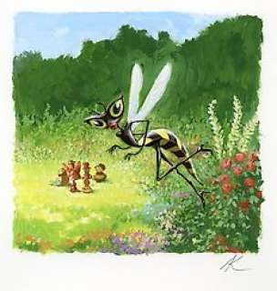 Krings, Antoon - Dessin original couleur - Drôles de petites bêtes - Huguette la guêpe - (2017) | Catawiki