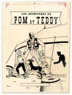 François Craenhals - POM ET TEDDY Encre de Chine pour la couverture de Les