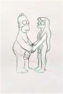 Matt Groening | The Simpsons - Homer Simpson and Marge NUDE!- 2 Characters - EO - (1999) | Catawiki