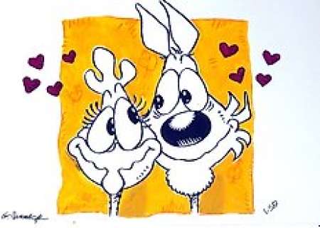 Giorgio Sommacal E Laura Stroppi | Lupo Alberto - Sommacal/Stroppi - Disegno per San Valentino - Page volante (2018) | Catawiki