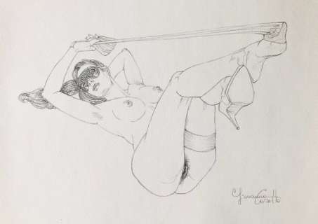 Giovanna Casotto | Giovanna Casotto - illustrazione originale a matita - firmata - Page volante (2021) | Catawiki