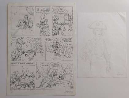 Arno | Arno - Planche originale - Alef-Thau T6 - L’Homme sans réalité" + dessin original - (1991) | Catawiki