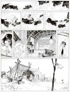Joël Parnotte - Lot 463 - Le sang des Porphyre, Soizik, planche originale à l’encre de chine pour cet album paru en 2006 chez Dargaud.