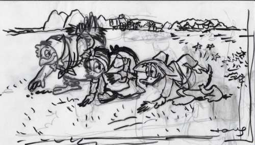 Tony Fernandez, Disney Artist | Daisy Duck Inspired By Jean François Millet’s The Gleaners (1857) - Original Preliminary Drawing - Tony Fernandez | Catawiki