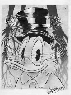 Bas Heymans | Bas Heymans - Originele tekening - Dagobert Duck - " Dagobert Duck in de waterspiegel" | Catawiki