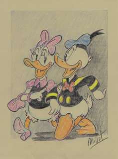 Millet | Donald & Daisy Duck - Millet - Original Drawing - EO | Catawiki