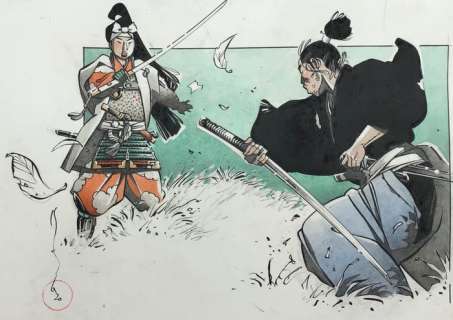 Michetz, Marc | Michetz, Marc - Dessin original couleur - Scène de jalousie avec Kogaratsu - (2020) | Catawiki