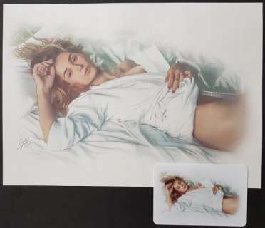 J.M. Calas | Calas, Jean-Michel - Originele tekening - L’amoureuse - Formaat: 29,7 x 42 cm. - (2019) | Catawiki