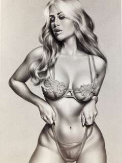 Ovsyanko Juliana | Pin-Up Sexy - Original Erotic Art Dry Brush Oil Illustration 42x29,5 cm. (A3) Signed | Catawiki