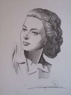 Giuseppe Candita | G. Candita - original artwork "Omaggio a Ingrid Bergman" - Page volante - Exemplaire unique | Catawiki