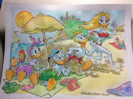 Alessandro Gottardo | Donald Duck - â€œSabbia negli occhiâ€ - Page volante - Exemplaire unique - (2020/2020) | Catawiki