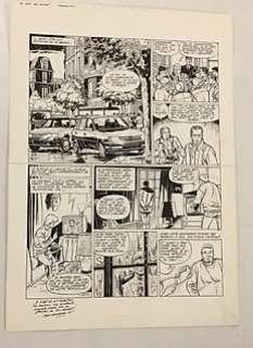 Christian Denayer | Ric Hochet - Planche originale. (p.1) Le Jugement de Dieu - Hommage Ã  Ric Hochet - (1985) | Catawiki