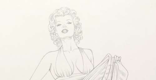 Giovanna Casotto | Giovanna Casotto - illustrazione originale a matita â€œMarilyn Monroeâ€ - 25x35 - firmata - Page volante (2021) | Catawiki
