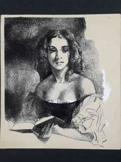 Karel Thole | Karel Thole - Ritratto di ragazza che legge - Page volante - EO | Catawiki