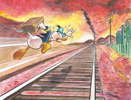 Tony Fernandez, Disney Artist | Donald Duck inspired by Claude Monet - Original Painting - Tony Fernandez | Catawiki
