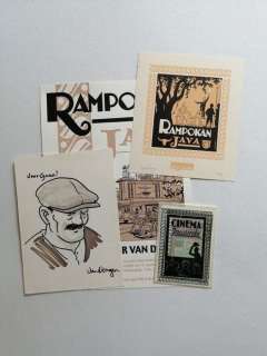 Peter Van Dongen | Rampokan - 2x zeefdruk + ansichtkaarten + origineel - Java - Cinema Insulinde - Muizentheater - EO - (1998/1999) | Catawiki