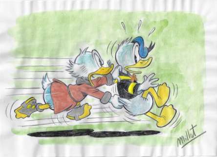 Millet | Scrooge McDuck & Donald Duck - Millet - Original Drawing | Catawiki
