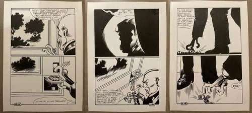 Magnus, Roberto Raviola | Kriminal n. 65 - Magnus - 3x Tavole Originali Consecutive - Page volante - Exemplaire unique | Catawiki