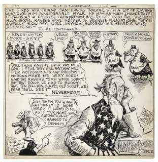 HAPPY HOOLIGAN CREATOR FREDERICK OPPER POLTICAL CARTOON ORIGINAL ART. | Hake’s