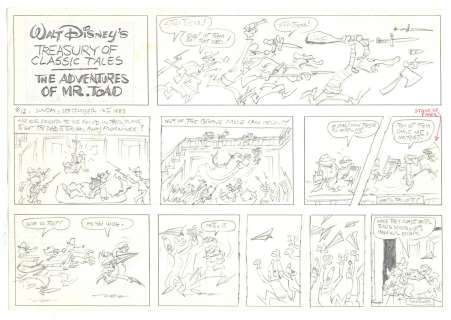 Tom Yakutis | Yakutis- Disney Mr Toad Sunday #12 (1983) Pencil NO RESERVE! | Russ Cochran