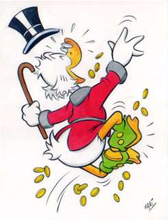 Xavi (Xavier Vives Mateu) | Scrooge McDuck - Dibujo original - Happy Scrooge - Size: 24 x 32 cm. - (2020) | Catawiki