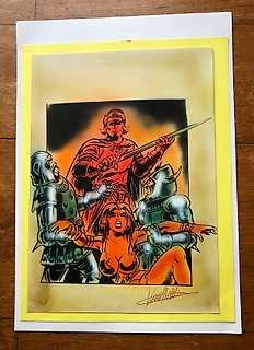 Karel Biddeloo | Biddeloo, Karel - Dessin en couleur (mixed-media art) - De Rode Ridder - Page volante | Catawiki