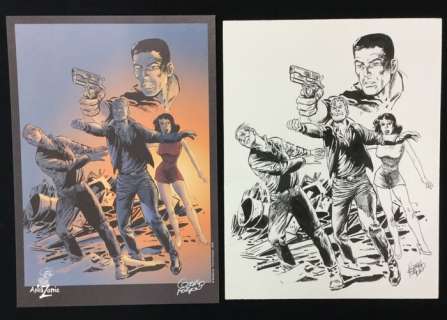 Gérald Forton | Bob Morane - Dessin original + ex libris 200 ex N°/S - Page volante | Catawiki