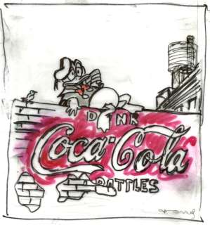 Tony Fernandez, Disney Artist | Donald Duck - "Coke Ad" - Original Preliminary Sketch - Signed by Tony Fernandez | Catawiki