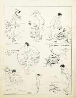 Le Rallic, Etienne - Â«EnigmeÂ» Encre de chine pour une illustration coquine