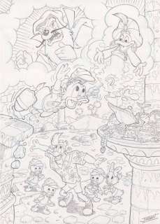 Julian Jordan | Julian Jordan - 29,5 x 41,4 cm Scrooge DuckTales - The Treasure of the Lost Lamp | Catawiki