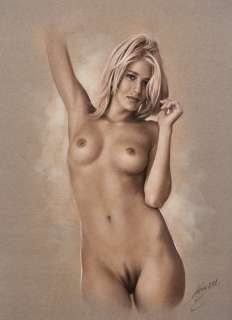 Denis Prenzel | Denis Prenzel - Original drawing - Pin-up - Debbie- Size: 30 x 40 cm. - (2021) | Catawiki