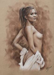 Denis Prenzel | Denis Prenzel - Original drawing - Pin-up - Kim - Size: 30 x 40 cm. - (2021) | Catawiki