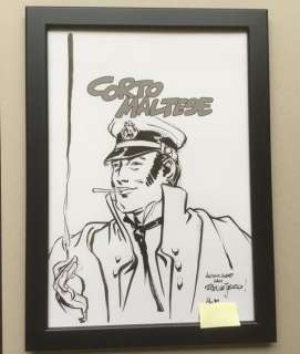 Severin | Severin, Alec - Dessin original dédicacé - Hommage Ã  Corto Maltese - (2021) | Catawiki