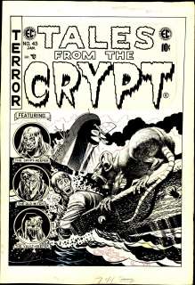 Jack Davis - Davis - "TELESCOPE", TALES FROM THE CRYPT, Vol.
 45 Cover (Dec 1954-Jan 1955)
